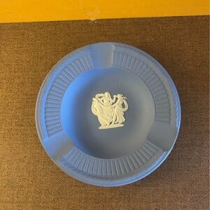 Wedgwood Blue Jasperware Ashtray/Trinket Dish - Neoclassical Three Graces Design